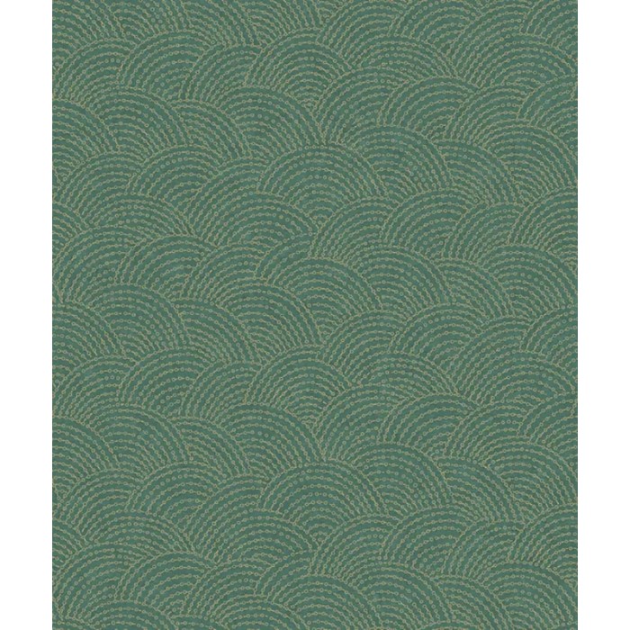 Grandeco|Modern marine shell shapes green wallpaper|Wallpaper