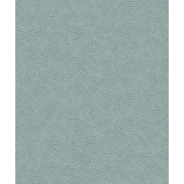 Grandeco|Moderne Muschelformen Meeresdesign Blau Tapete|Zeitgenössisch