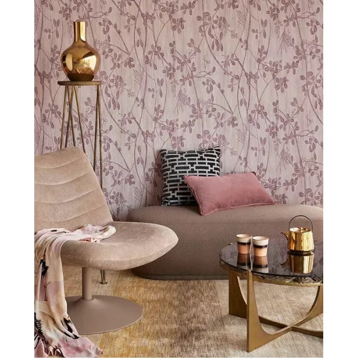 Eijffinger|Tapete silhouettierte Zweige lila rustikal|Hochwertige