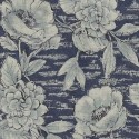 Eijffinger|Tapete große Blumen blau rustikal|Hochwertige