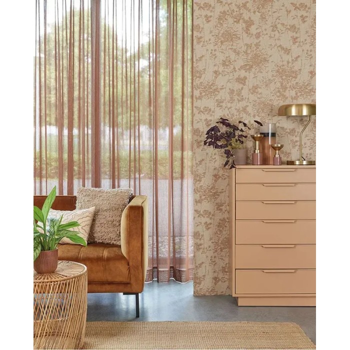 Eijffinger|Rustic wallpaper with brown beige tropical branches|High-End