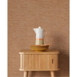 Casadeco|Tropical style wallpaper with rust raffia-effect bamboo fiber|Ethnic 2