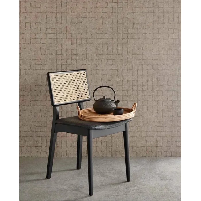 Eijffinger|Papier peint ethnique toile à carreaux marron taupe|Carreaux