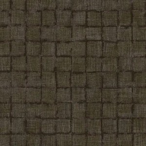 Eijffinger|Ethnic wallpaper with checked sackcloth in taupe brown|Checkered