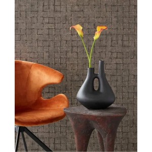 Eijffinger|Ethnic wallpaper with checked sackcloth in taupe brown|Checkered 2