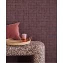 Eijffinger|Papier peint ethnique moderne toile à carreaux rouge bordeaux|Carreaux