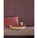 Eijffinger|Modern ethnic wallpaper with checked sackcloth in burgundy red|Checkered