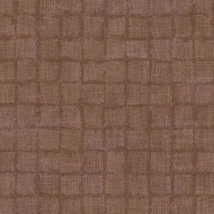 Eijffinger|Ethnic wallpaper with checked sackcloth in taupe brown|Checkered