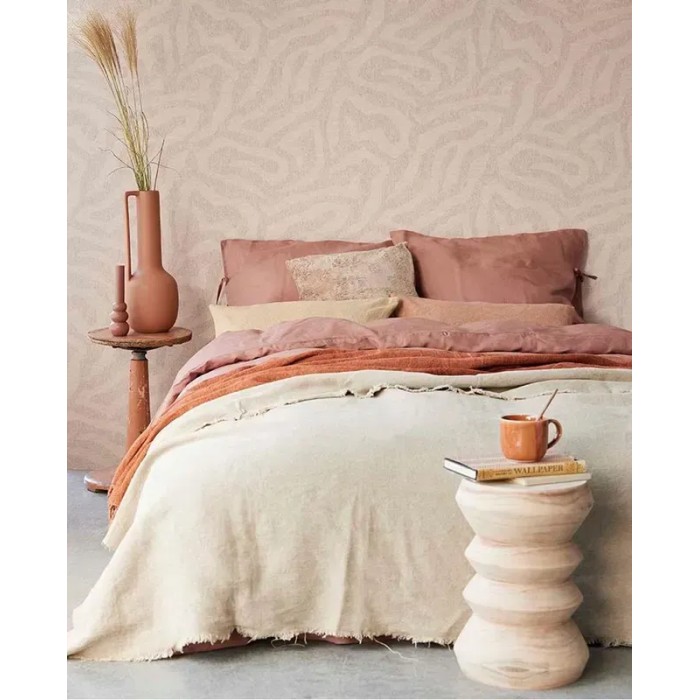Eijffinger|Papier peint moderne lignes géométriques ethniques beige rosé|Papier Peint