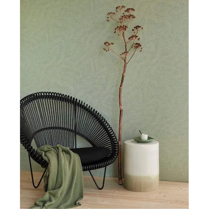 Papel pintado líneas étnicas geométricas verde moderno - Eijffinger Embrace 324006