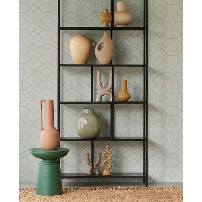 Eijffinger|Papier peint géométrique scandinave tapisserie vert|Imitation Tissu