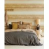 Eijffinger|Ethnic horizontal ochre yellow striped wallpaper|Stripes
