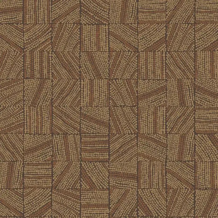 Papel pintado mosaico de puntos marrón terracota étnico moderno - Eijffinger Embrace 324031