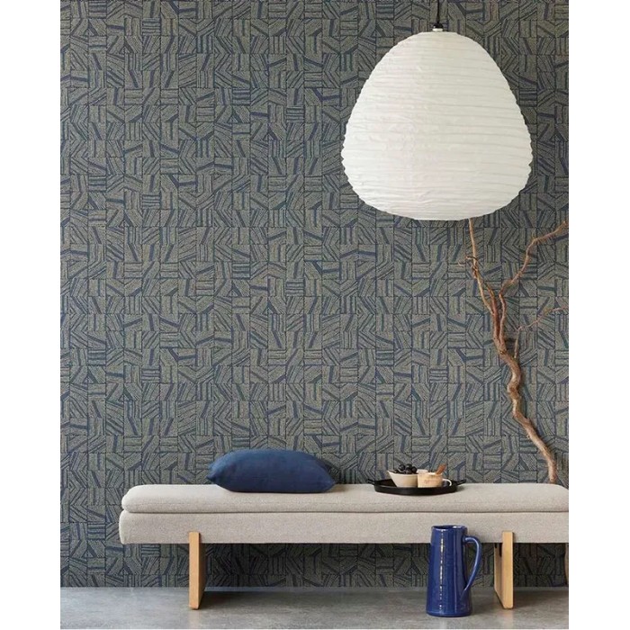 Eijffinger|Papier peint mosaïque à points ethnique moderne vert gris|Carreaux