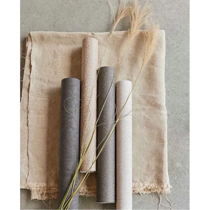 Eijffinger|Rustic modern wallpaper with leaf veins in terracotta brown, glossy|Contemporary