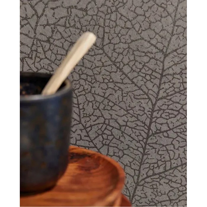 Eijffinger|Papel pintado nervios foliares verde esmeralda brillante rústico|Papel Pintado