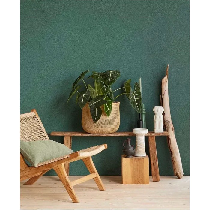 Eijffinger|Scandinavian wallpaper with leaf veins in light green, glossy|Wallpaper