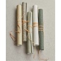 Eijffinger|Romantic rustic wallpaper with leaf veins in ochre green, glossy|Scandinavian