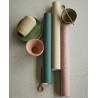 Eijffinger|Romantic rustic wallpaper with leaf veins in ochre green, glossy|Scandinavian