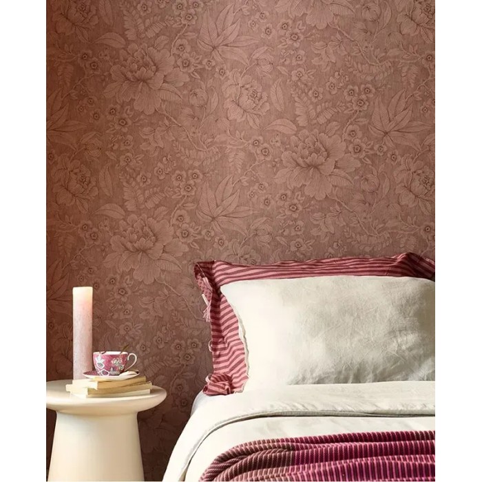 Pip Studio|Papier peint grandes fleurs couleur terre cuite|Rustique