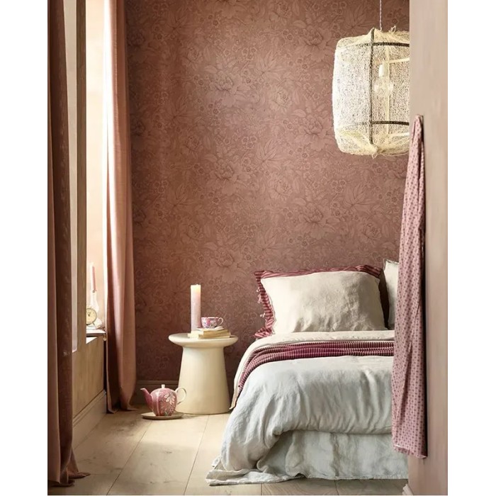 Pip Studio|Papier peint grandes fleurs couleur terre cuite|Rustique