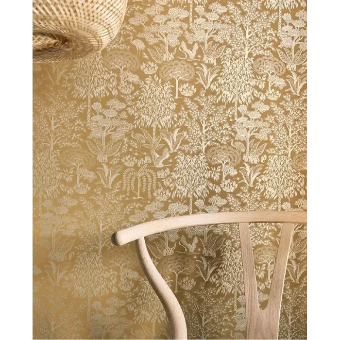 Pip Studio|Romantische Tapete mit Waldlandschaft in Ocker|Tapeten