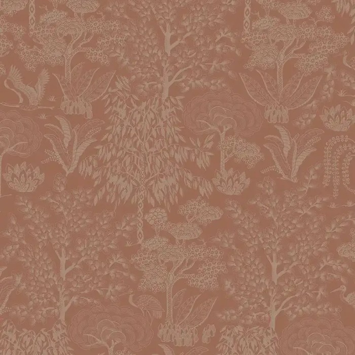Pip Studio|Papel pintado romántico paraje forestal terracota|Papel Pintado