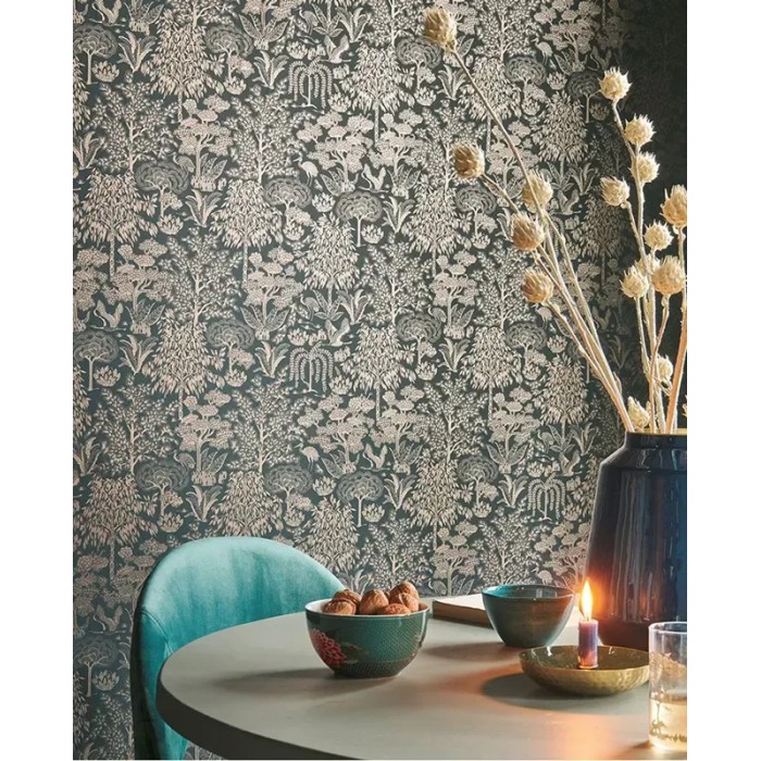 Pip Studio|Romantische Tapete mit Waldlandschaft in Blau|Tapeten