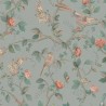 Pip Studio|Romantic wallpaper with flowers and birds in sage green|Romantic