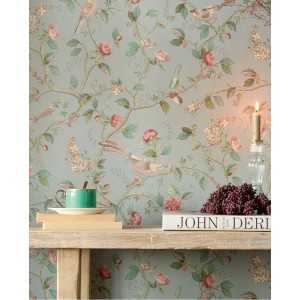 Papeldecor|Gold and Gray Metalized Palm Leaves Wallpaper|Floral 2