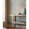 Pip Studio|Romantic wallpaper with flowers and birds in sage green|Romantic
