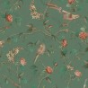 Pip Studio|Papel pintado romántico flores y pájaros verde|Papel Pintado