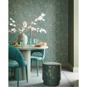 Pip Studio|Romantic wallpaper with flowers and birds in fern green|Wallpaper