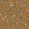 Pip Studio|Papel pintado romántico flores y pájaros amarillo ocre|Romántico
