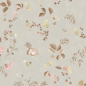 Casadeco|Oriental floral wallpaper with black water lily petals|Japanese Flowers