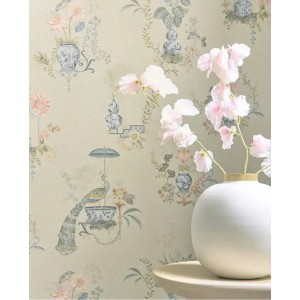 Casamance|Moderne Tapete grün-gold abstrakte Texturen|Hochwertige 2