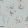 Pip Studio|Wallpaper with porcelain vases and flowers in blue grey|Minimalist