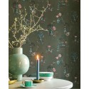 Pip Studio|Romantische Tapete mit chinesischen Porzellanvasen und Blumen in Grün|Tapeten