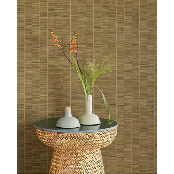 Eijffinger|Oriental ethnic wallpaper with woven bamboo in blue|Raffia Imitation