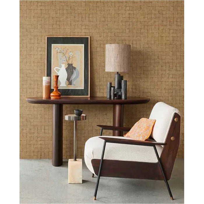 Eijffinger|Ethnic wallpaper with checked sackcloth in black|Wallpaper