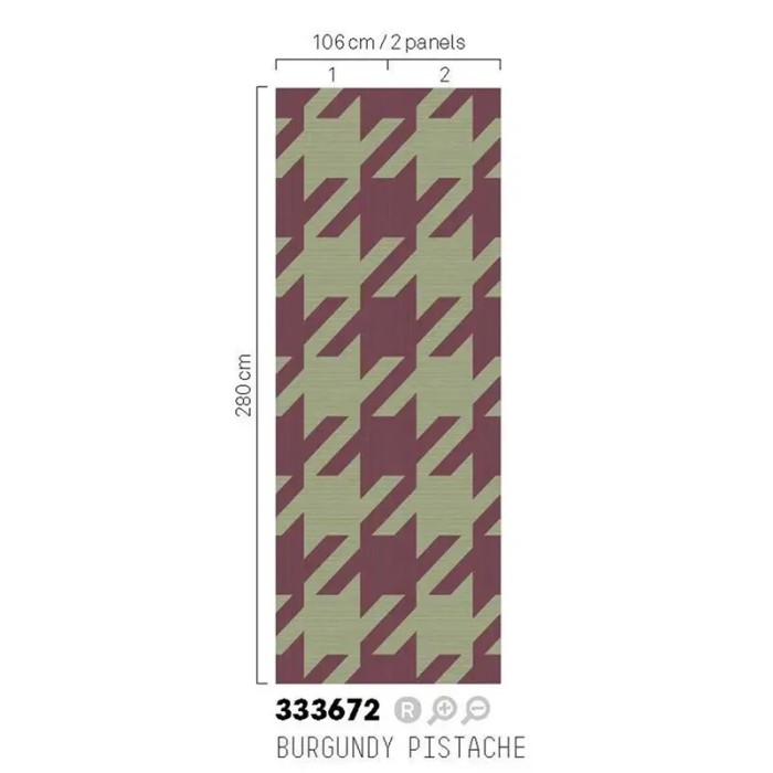 Eijffinger|Wall mural houndstooth pattern green and red|Wallmurals