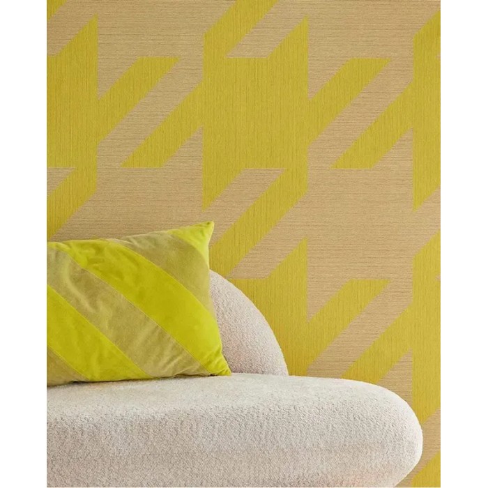 Eijffinger|Mural pared patrón retro amarillo tipo pico de gallo|Murales de Pared