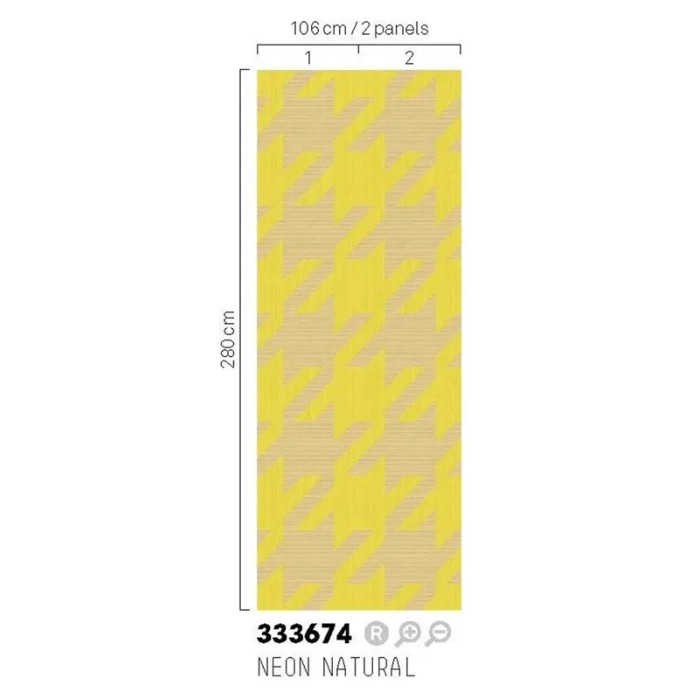 Eijffinger|Mural pared patrón retro amarillo tipo pico de gallo|Murales de Pared