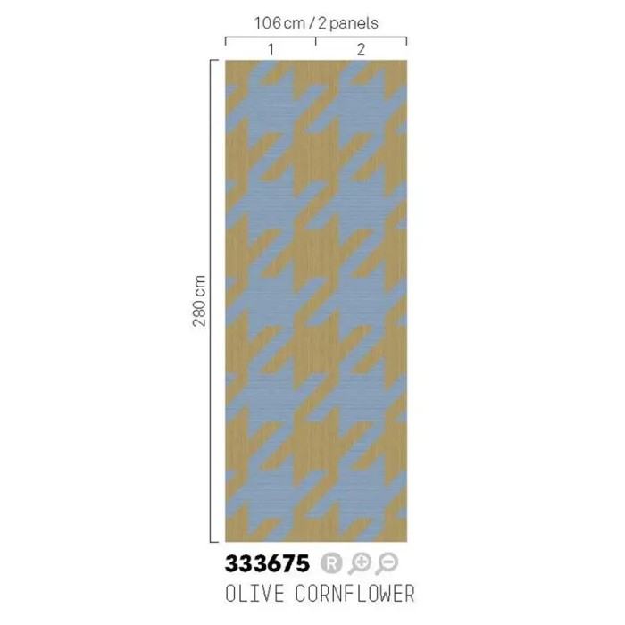 Eijffinger|Wandbild Hahnentritt-Muster blau|Wandbild