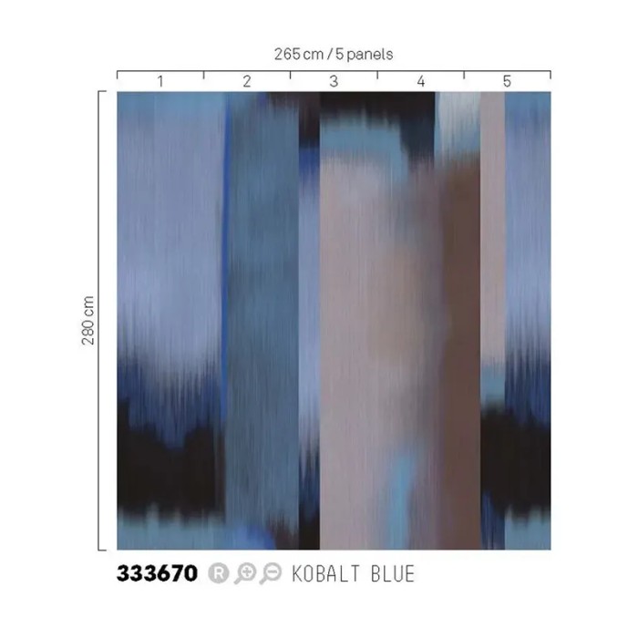 Eijffinger|Wandbild modern Ikat abstrakt blaue Töne|Wandbild