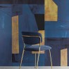 Eijffinger|Wandbild modern abstrakte Komposition blau gold|Wandbild