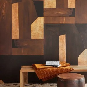 As Creation|Wallpaper boho floral style in terracotta brown|Ethnic