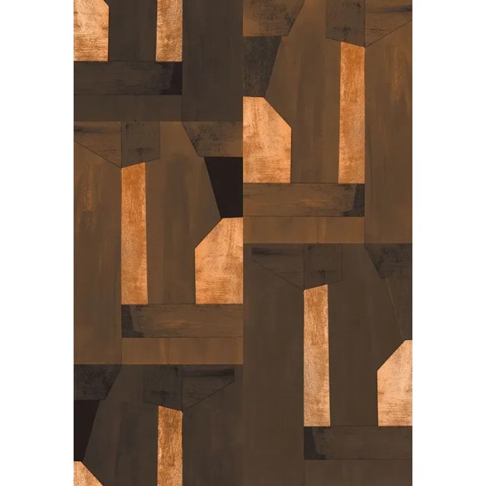 Mural pared abstracto moderno marrón dorado - Eijffinger Revive 333677