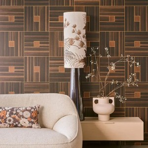 Eijffinger|Rustic wallpaper with silhouetted lilac purple branches|High-End