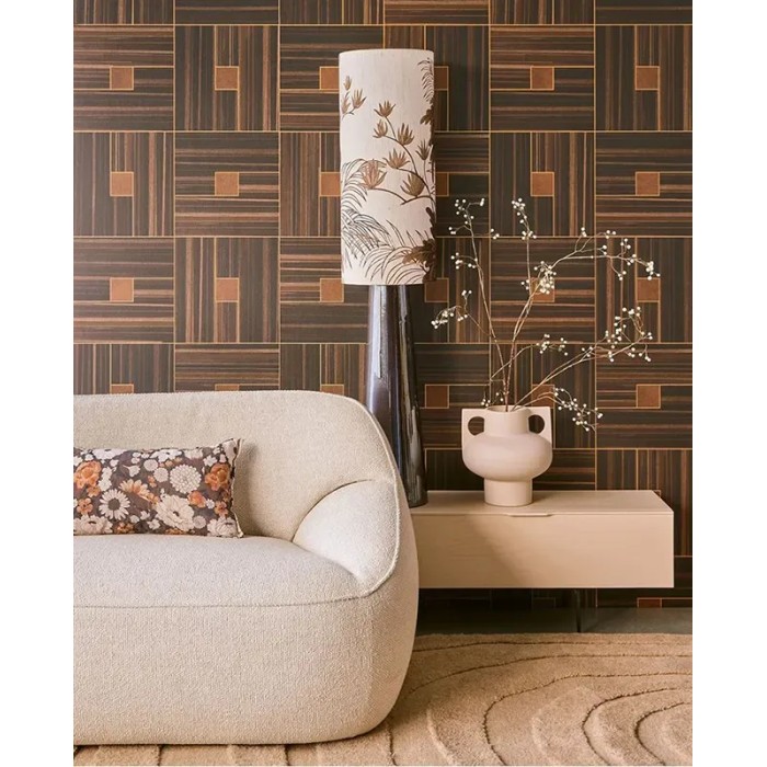 Eijffinger|Wandbild Holzeffekt mit Metallprofil|Wandbild